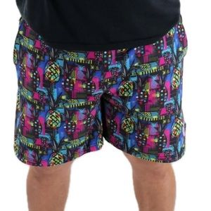 Barbells & Pizza workout 2.0 shorts Pineapples on pizza shorts print size Large